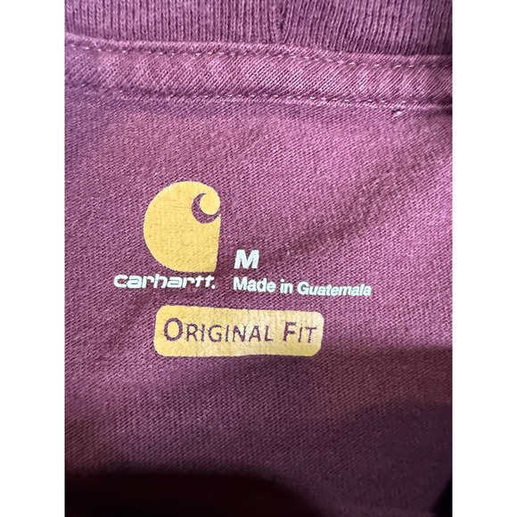 Carhartt Burgundy Short Sleeve Pocket T Shirt Mens Medium Original Fit - Picture 3 of 11